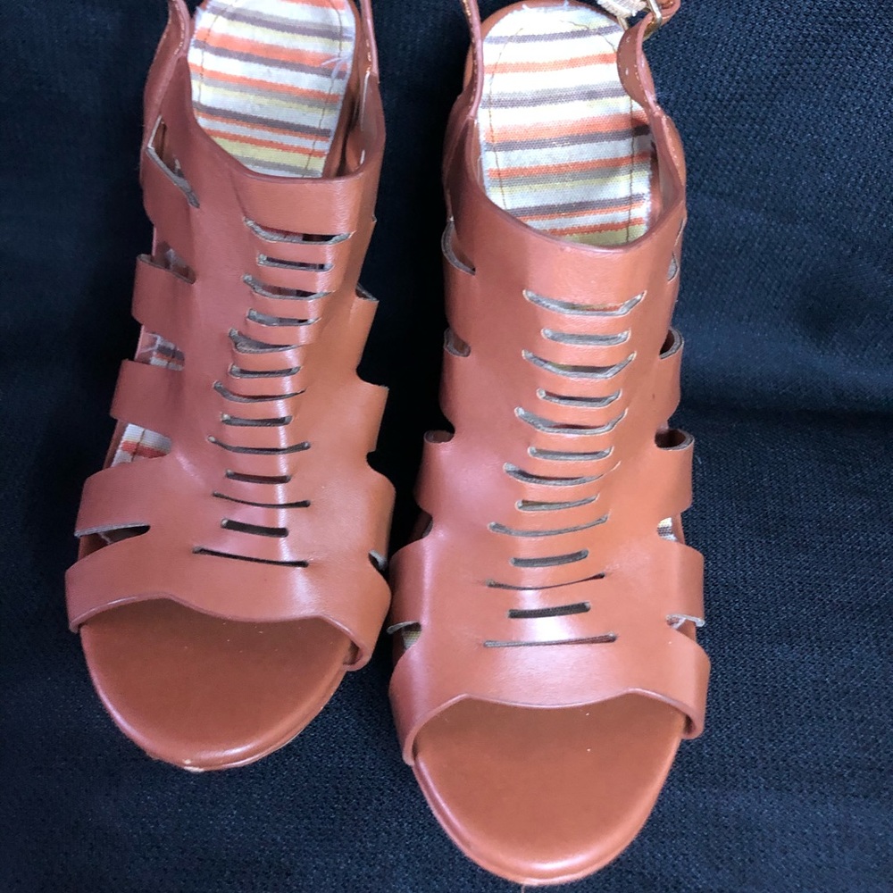 Bamboo Brown Wedge Sandals